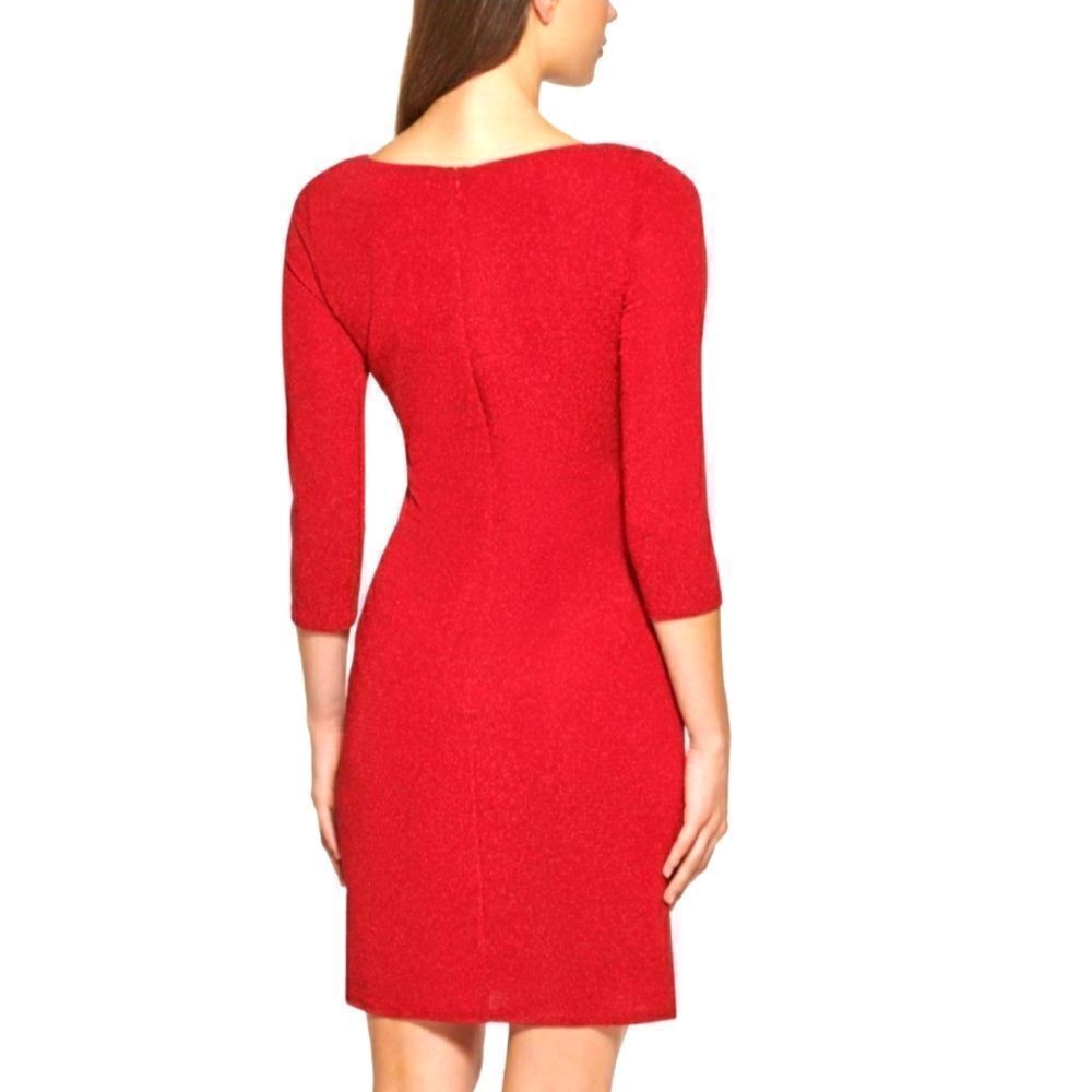 LARK&RO 3/4 OF SLEEVE INVISIBLE BACK ZIPPER CLOSURE WOMEN"S DRESS